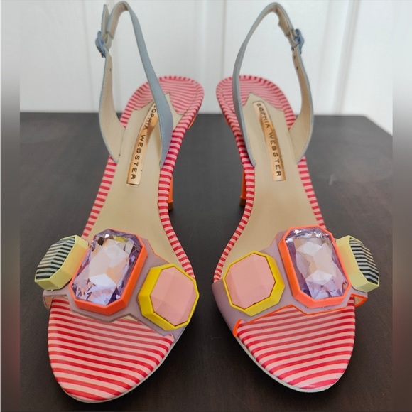 NIB Sophia Webster Jemima Crystal Sandal 37.5 - Picture 4 of 8